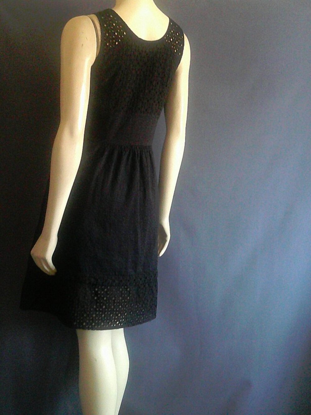 Madewell Black Eyelet Lovesong Cotton Sleeveless Summer Tank Dress 6 - Picture 8 of 12